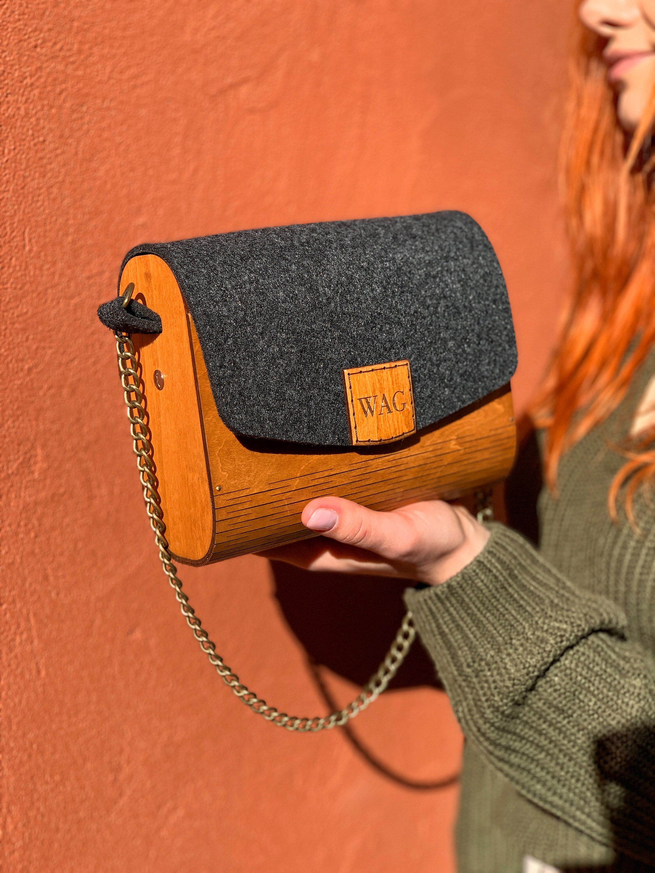 Handmade wooden bag Luxury wooden clutch Wooden purse Etsy