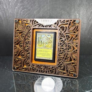 Présentoir en bois haut de gamme pour cartes à collectionner (MTG, Pokémon, chair et sang) avec verre acrylique | Présentoir Magic The Gathering | Cadre JCC