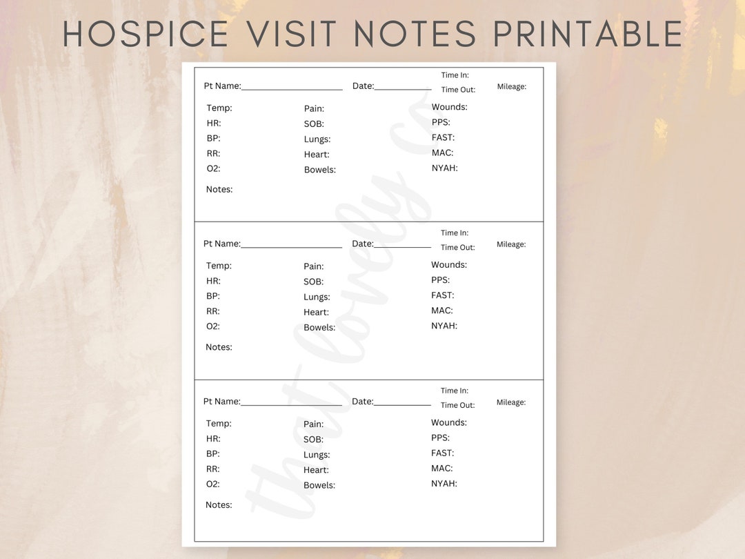 Cheat Sheet Hospice Documentation Template