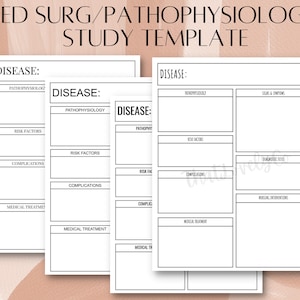 Med-Surg/Pathophysiology Study Template (4 Different Fonts)