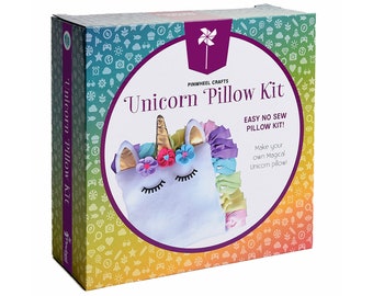 DIY Unicorn Pillow Craft Kit - Cozy No-Sew Home Decor for the Holiday - Great Christmas Gift and Stocking Stuffer