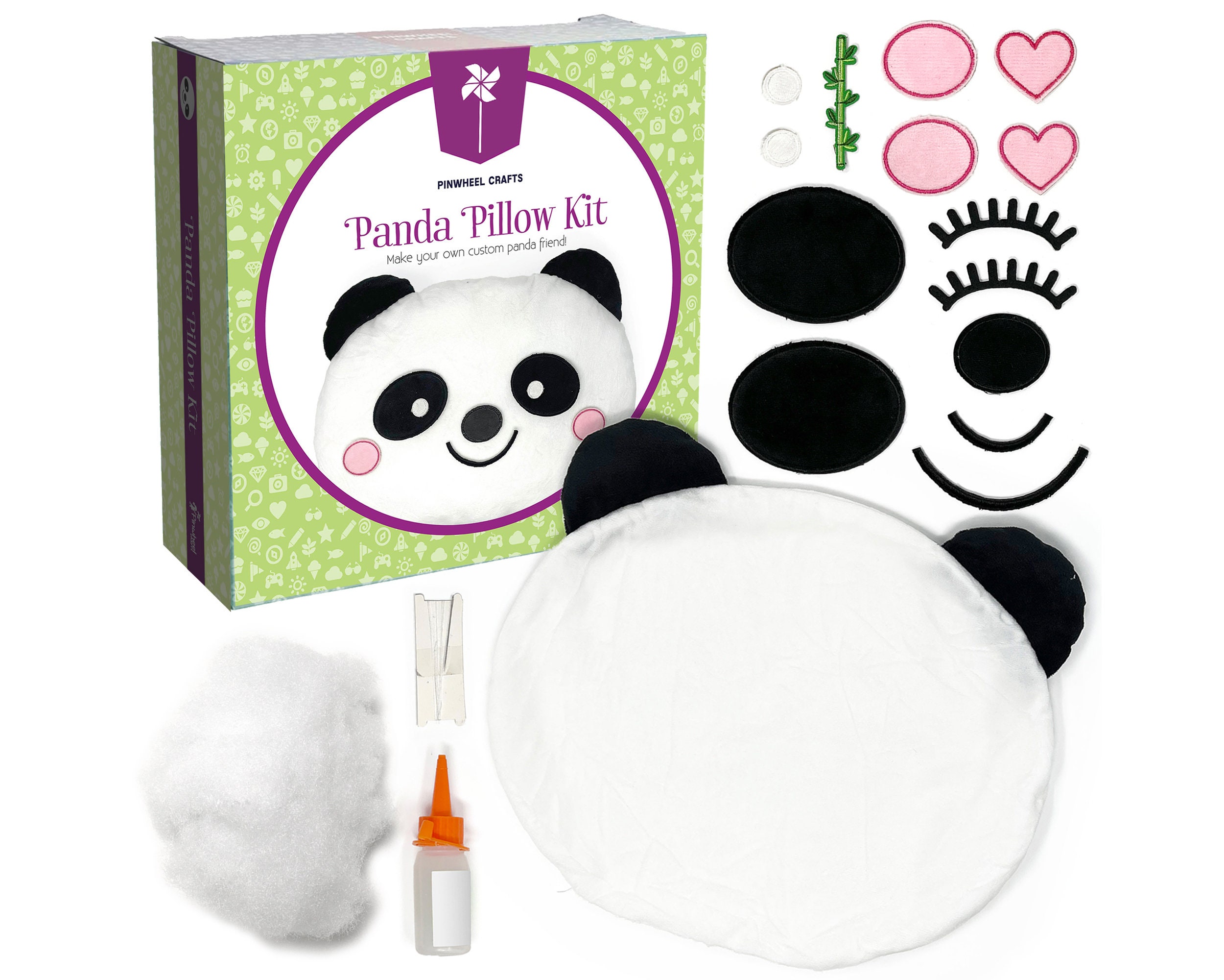 Panda Pillow Kit Stuffed Animal Arts and Crafts for Kids Ages 8-12