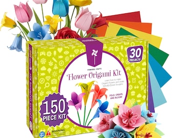 Flower Origami Kit: 30 Projects, Paper Flowers Craft for Kids