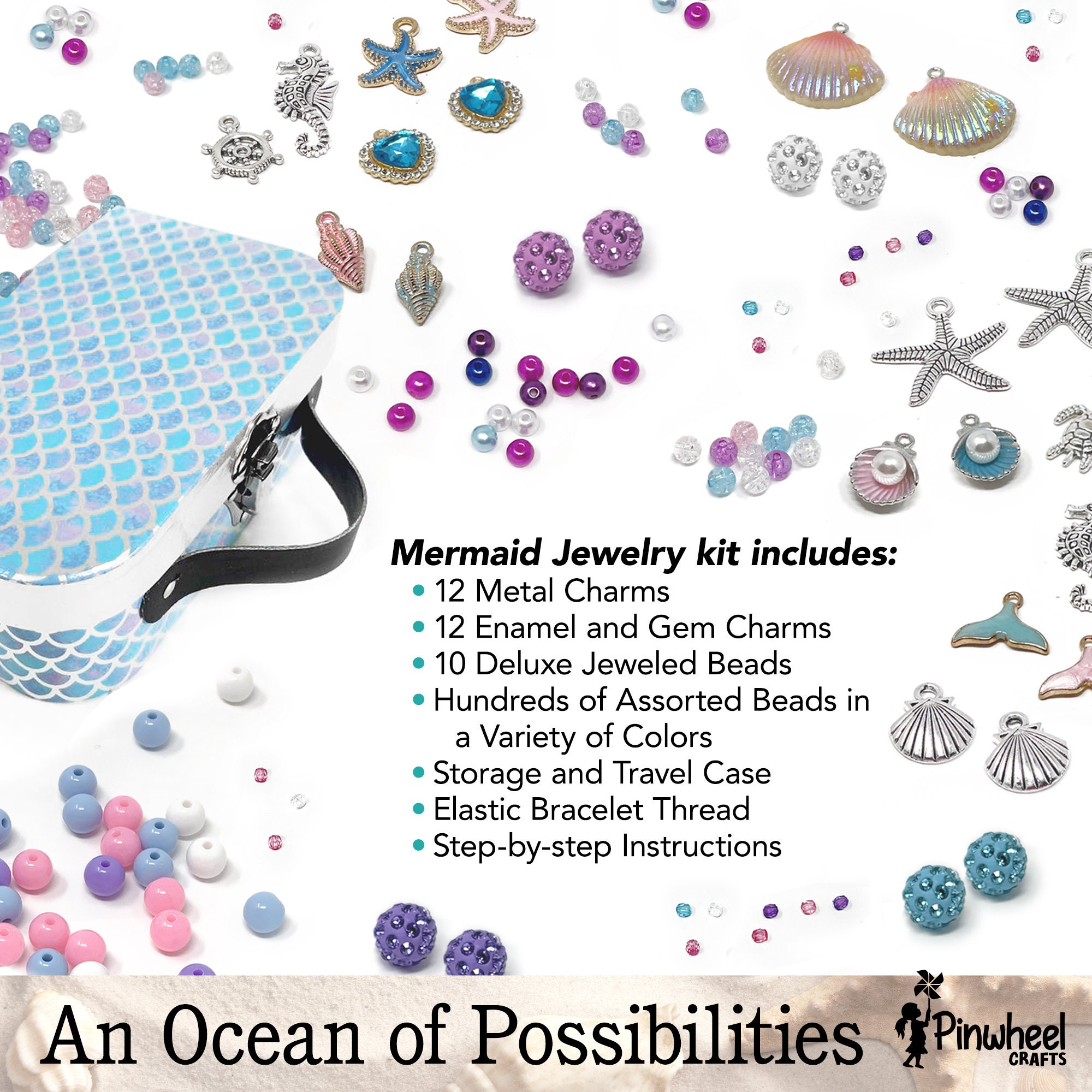 Mermaid Charm Jewelry Kit DIY Arts and Crafts Project for Etsy