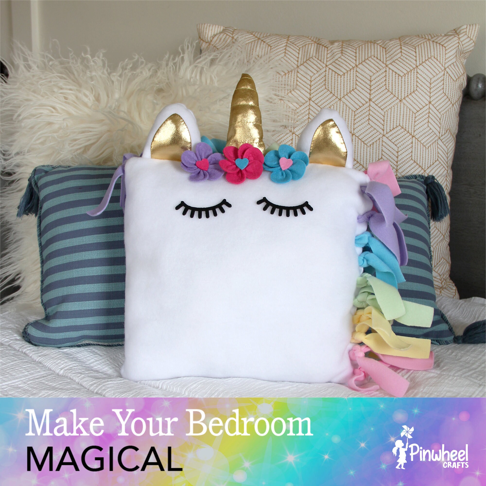 thinkstar Unicorn Pillow Kit - No Sew Unicorn Craft Kit - Gifts For Girls, Arts  And Crafts For Kids Ages 8-12 - Unicorn Toys For 6 Y…