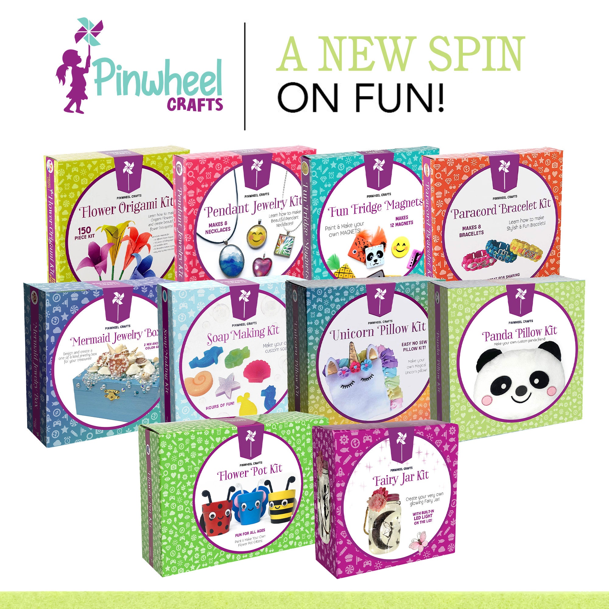 Pinwheel Crafts DIY Panda Pillow Kit - Children's Sewing Kit, Learn to Sew,  Beginner Art & Craft