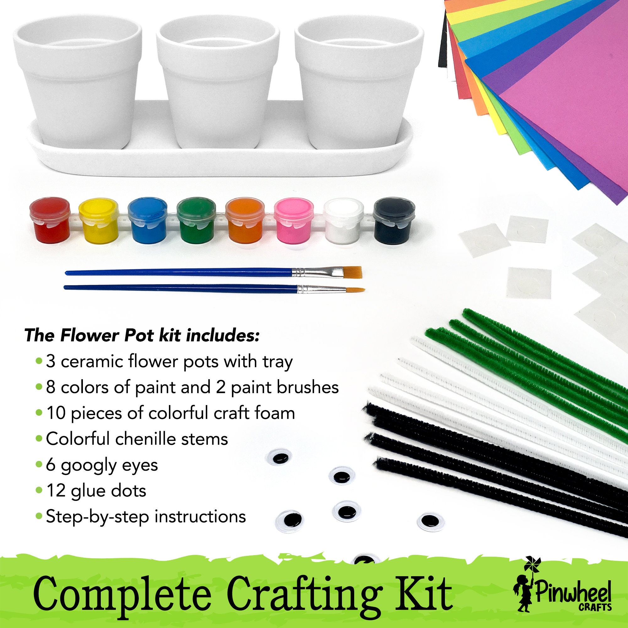 Paint Your Own Flower Pot Kit DIY Ceramic Garden Set for Etsy