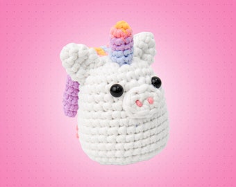 Rainbow Unicorn Crochet Kit: Beginner Amigurumi DIY Craft