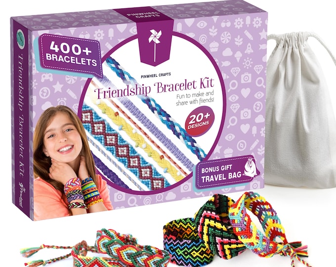 DIY Friendship Bracelet Kit: 100 Embroidery Floss Colors, Beads