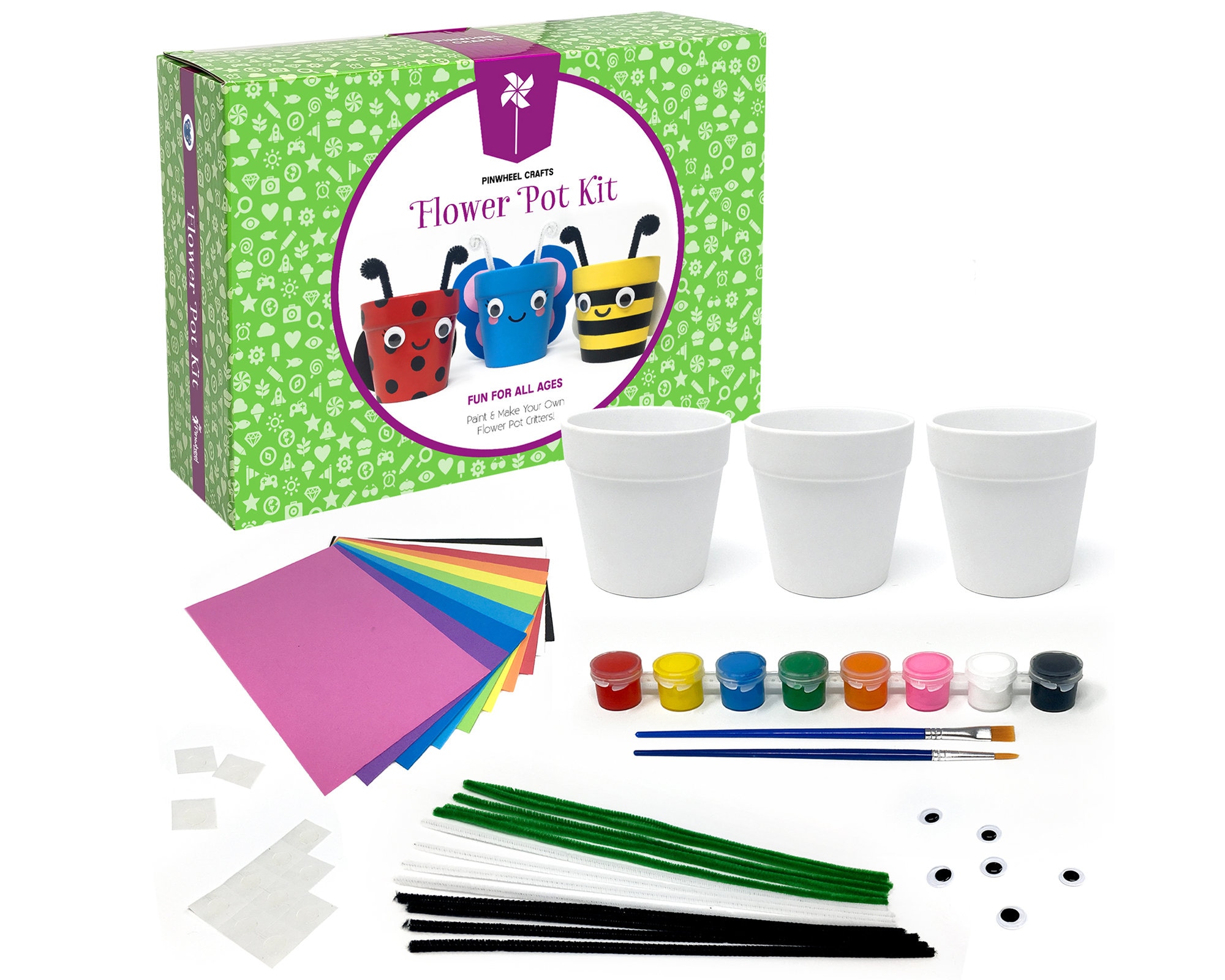 4 Set Paint & Plant Ceramic Flower Gardening Kit - Crafts for