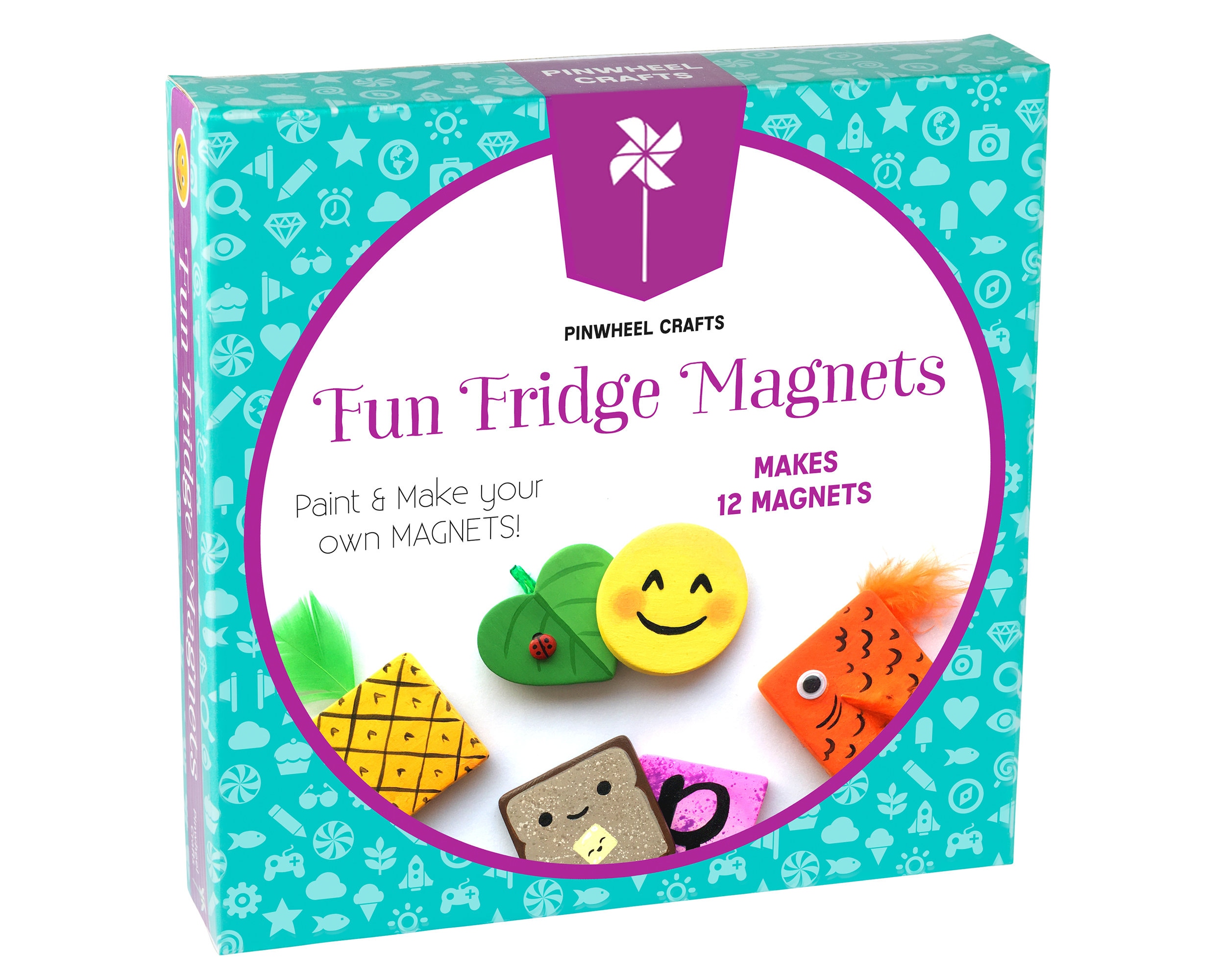 DIY Fridge Magnet Craft Kit - Paint Your Own Magnets - Arts and Crafts for Kids - Creative DIY Gift - Fun Ceramic Magnet Craft Activity
