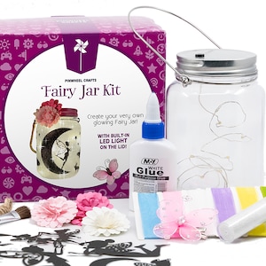 Fairy Jar Kit for Girls - DIY Make Your Own Fairy lantern night light - Fun Arts and Crafts Project - Christmas gift and stocking stuffer