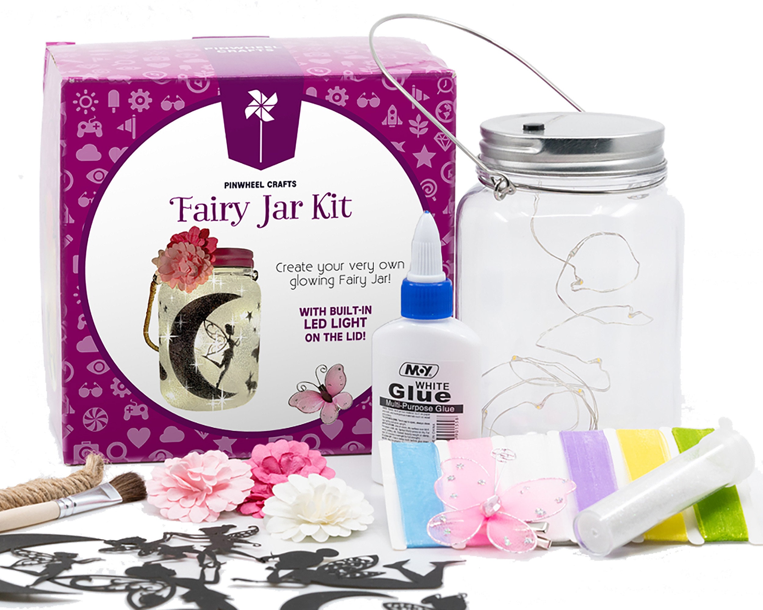 Fairy Jar Kit for Girls, DIY Make Your Own Fairy Lantern Night Light, Fun Arts and Crafts Project, Fun DIY Craft for Girls