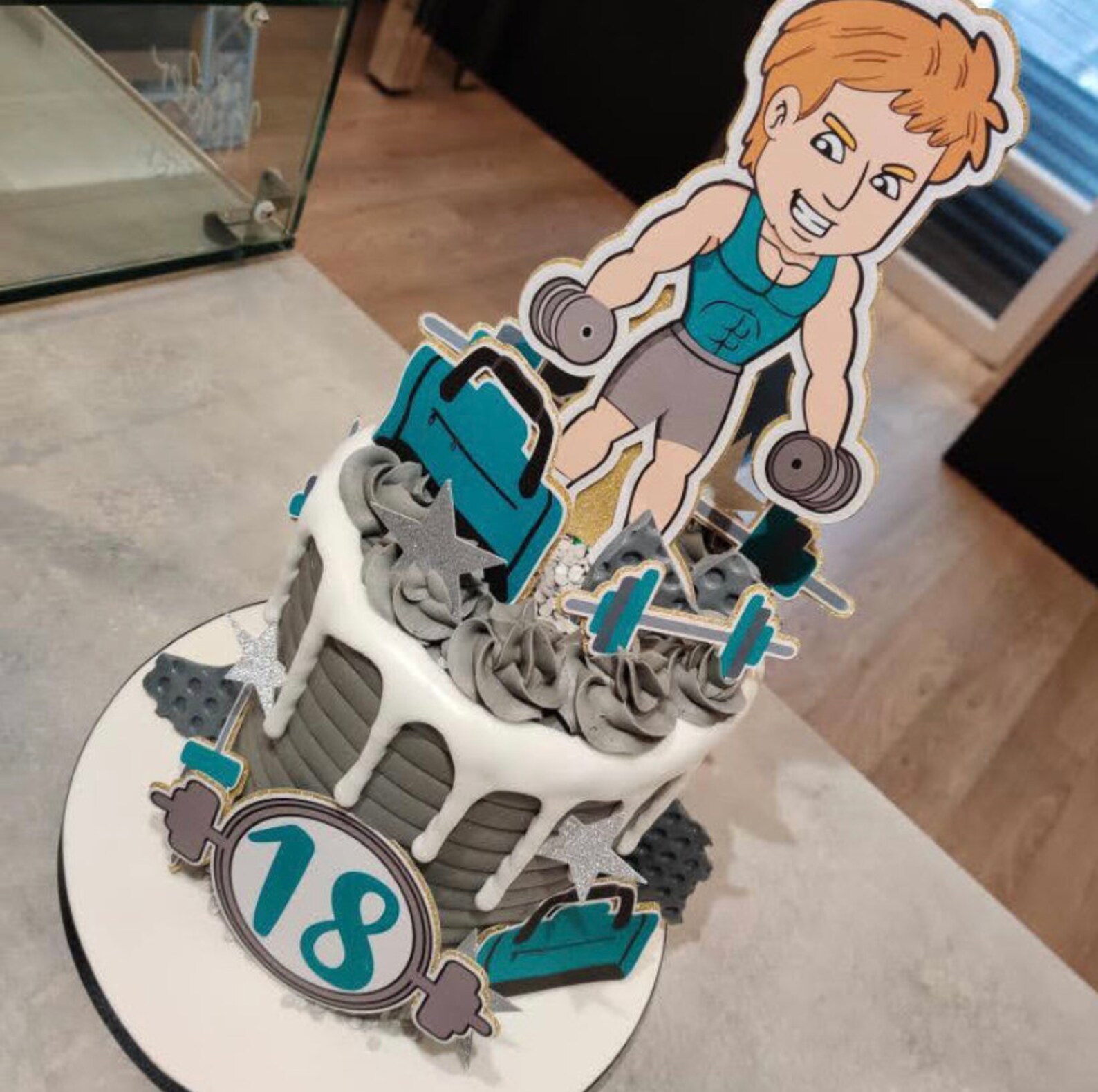 Fitness Themed Cake Topper Gym Themed Cake Topper | Etsy