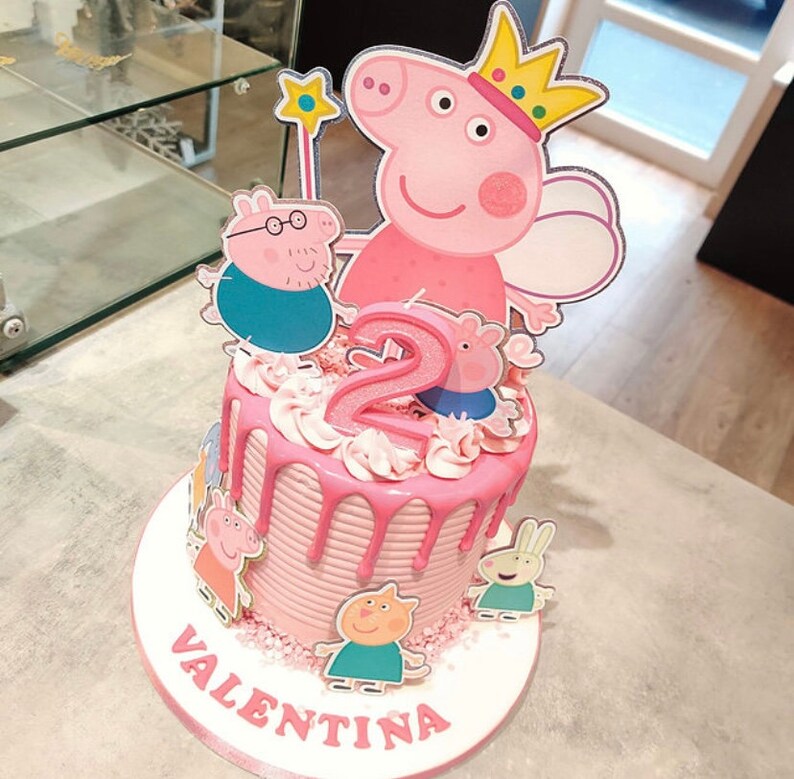 Peppa pig themed cake topper set Peppa pig cake topper Peppa Etsy