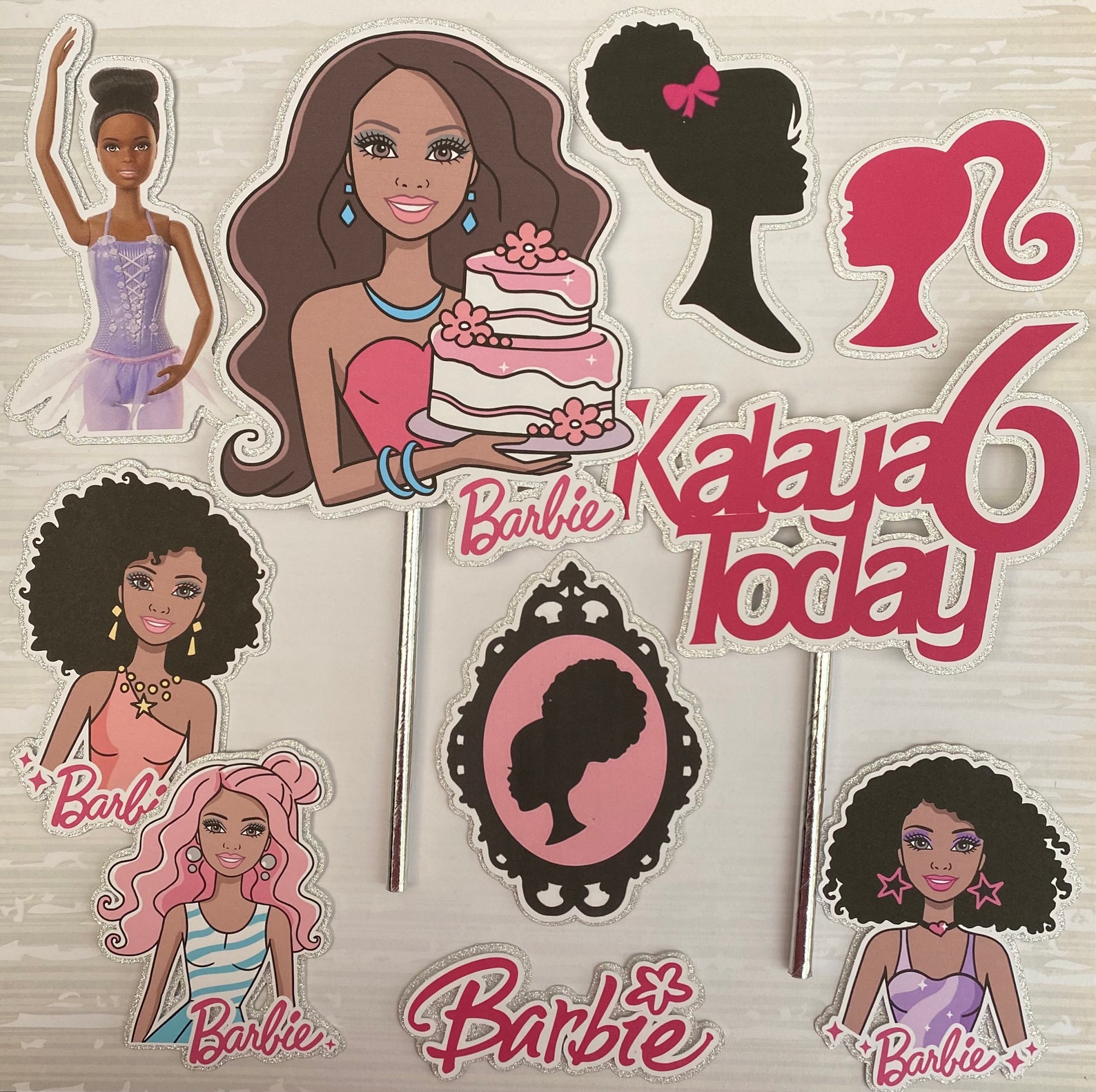 Barbie cake topper collection Black Barbie cake topper | Etsy