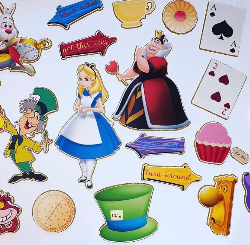 Alice in wonderland cake topper collection Etsy