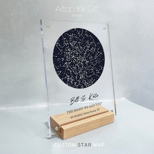 Carte des étoiles personnalisée, cadeau d'anniversaire de notre rencontre, impression de ciel nocturne, cadeau de mariage, impression de constellation, cadeau personnalisé, SMP
