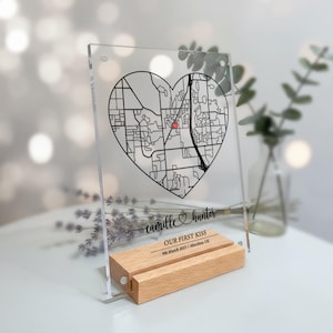 Personalized Map Gift, Personalised Anniversary Gift, Night We Met Gift, Where We Met Map, Wedding Gift, GP04