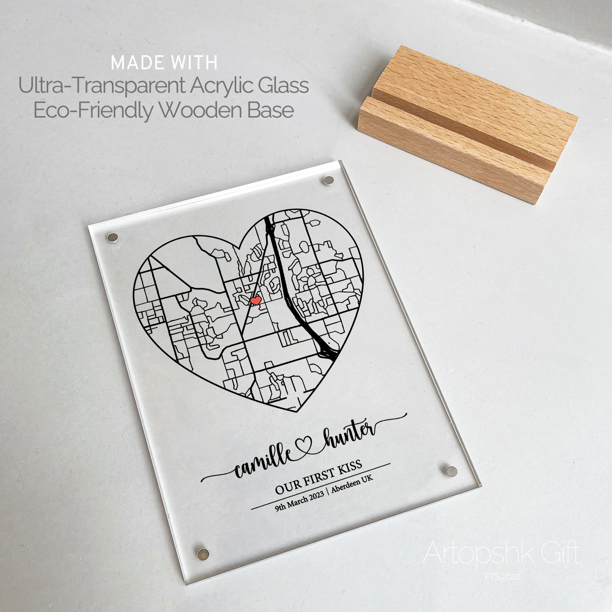 Personalized Map Gift, Personalised Anniversary Gift, Night We Met Gift ...