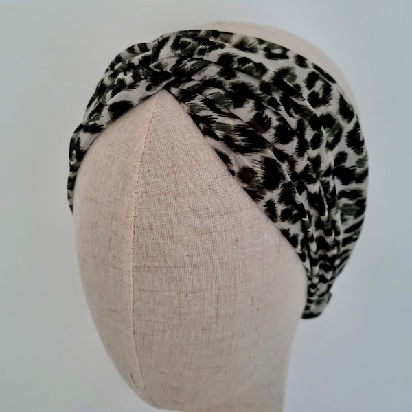 Bandeau fleuri croisé, turban femme,headband, cheveux ,fêtes des mères