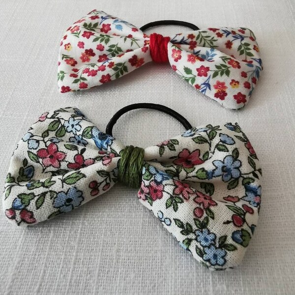 Petit noeud fleuri cheveux bébé, filles femme avec élastique, pince crocodile ,barrette ou bandeau bebe