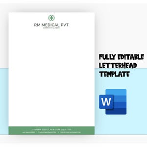 Plantilla de membrete para médico / Papelería médica personalizable para profesionales de la salud.