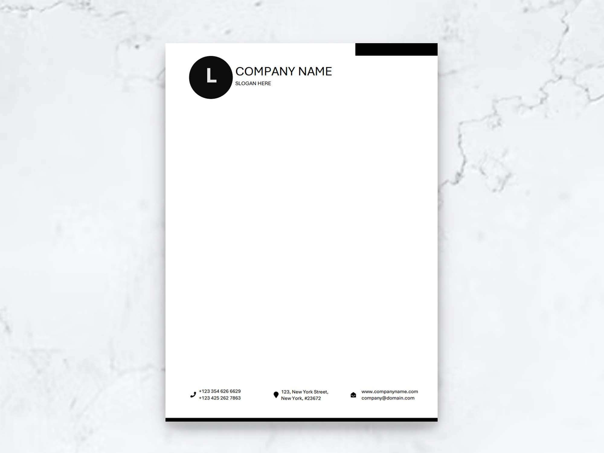 Letterhead Template Business Letterhead Template Company Etsy Canada