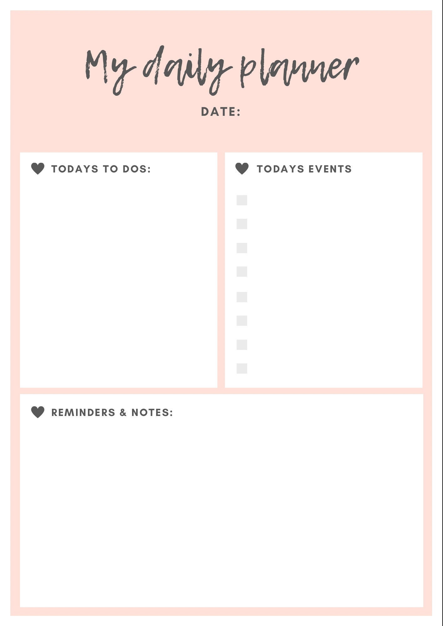 Daily Digital Planner Printable Daily Planner to Do List | Etsy
