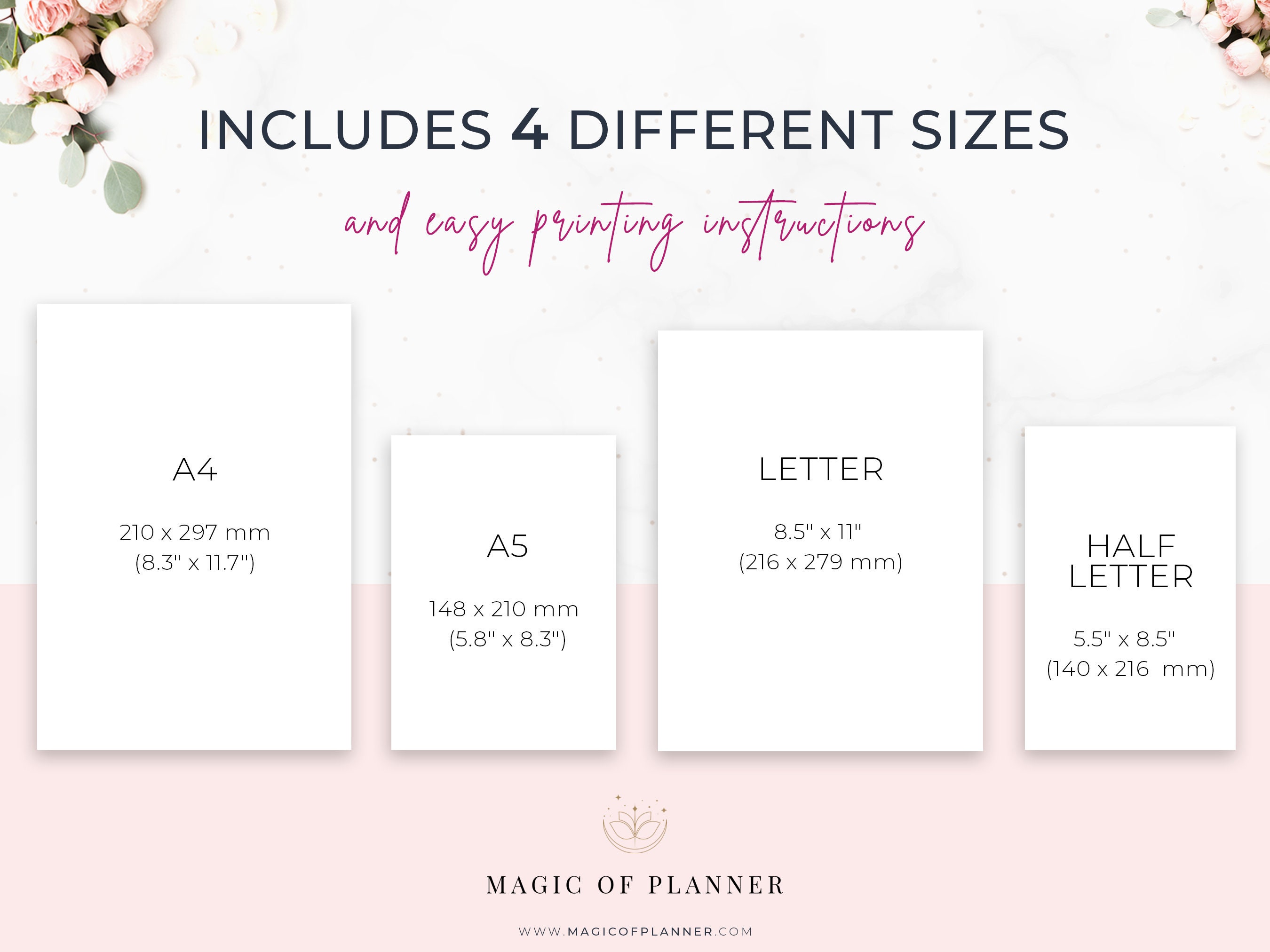 2024 Calendar Printable, Year at A Glance, Desk Calendar, Yearly ...