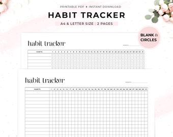 Minimalistischer Habit Tracker: Ziel-Monatsplaner (A4/Letter Size) (Digitaler Download)