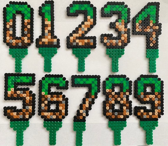 Minecraft Style Birthday Age Cake Topper - Etsy