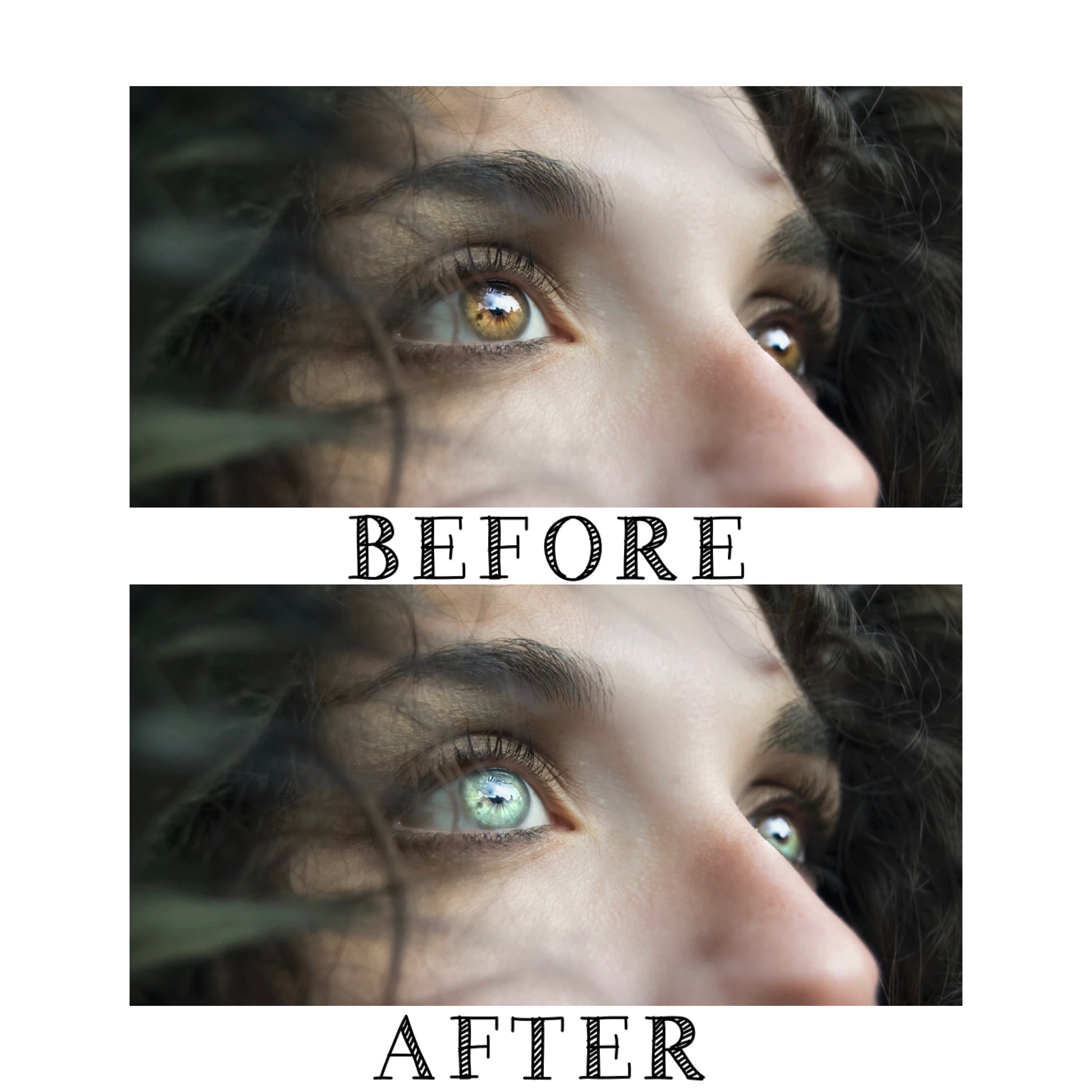 Eye Enhancement Eye Colour Change Brown Eyes to Blue Eyes Etsy Canada