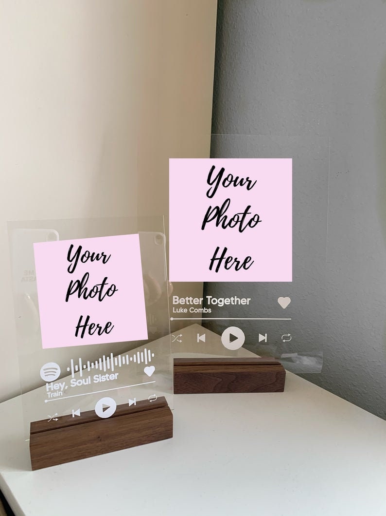 Custom Spotify Acrylic Plaque Any Song & Photo Etsy