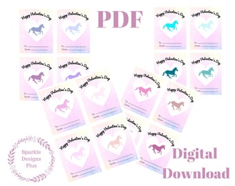 Printable Unicorn Valentine Cards / Classroom Party Cards / Instant Download