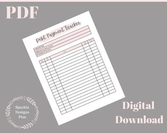 Debt Payment Printable Tracker | Budget | Organization | Bill Tracker