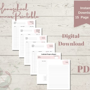 Homeschool Planner Organizer Printable 15 Pages image 2