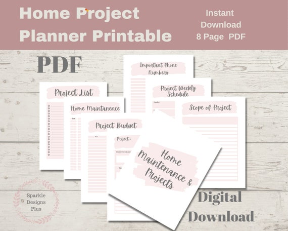 Home Improvement, Maintenance, & Project Planner Printable PDF