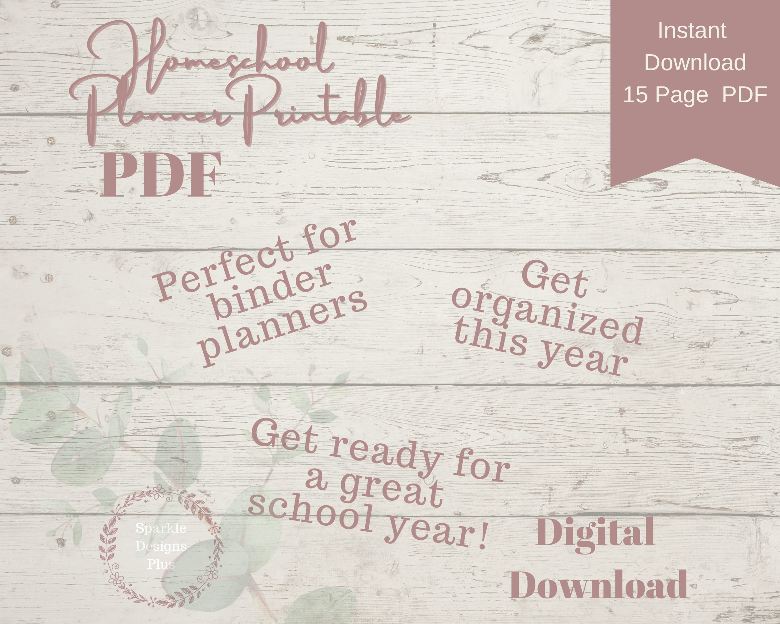 Homeschool Planner Organizer Printable 15 Pages | Back to School | Pre ...