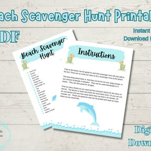 Beach Scavenger Hunt Printable