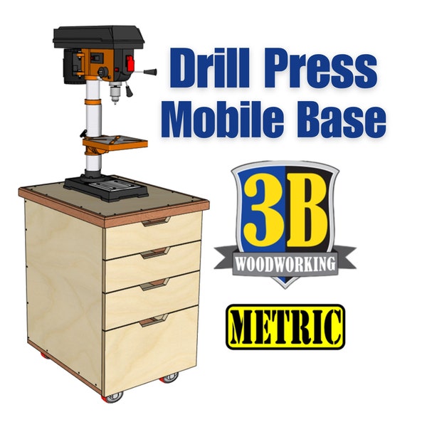 Drill Press Mobile Cabinet /Drill Press Stand - Metric Build Plans | Woodworking Plans, digital plans