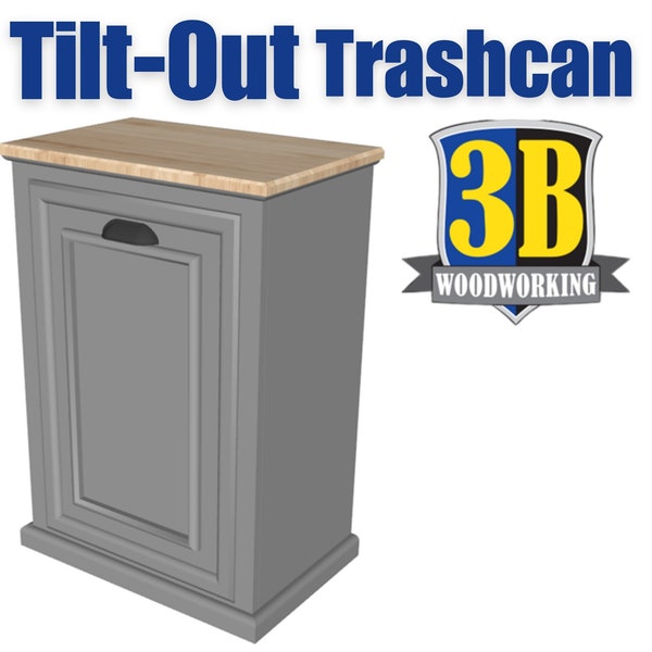 Tilt Out Trash bin Build Plan, Trash Cabinet, Wooden Trash Bin / Digital Download