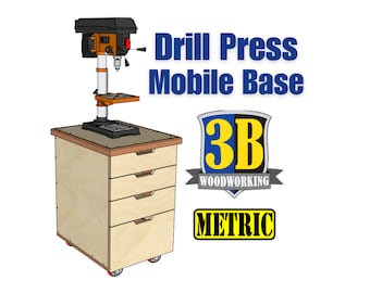 Drill Press Mobile Cabinet Plans: Metric Woodworking Plans (Digital Download)