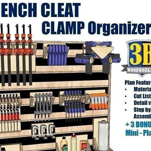 French Cleat Bar Clamp Organizer Build Plans Clamp Rack Etsy Australia