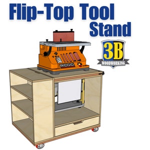 Flip Top Tool Stand - Build Plans | Woodworking Plans, Benchtop Sander, Planer stand, digital plans