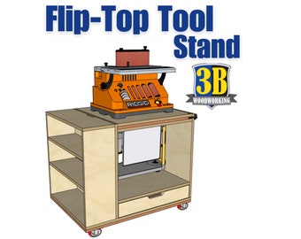 Flip Top Tool Stand - Build Plans | Woodworking Plans, Benchtop Sander, Planer stand, digital plans