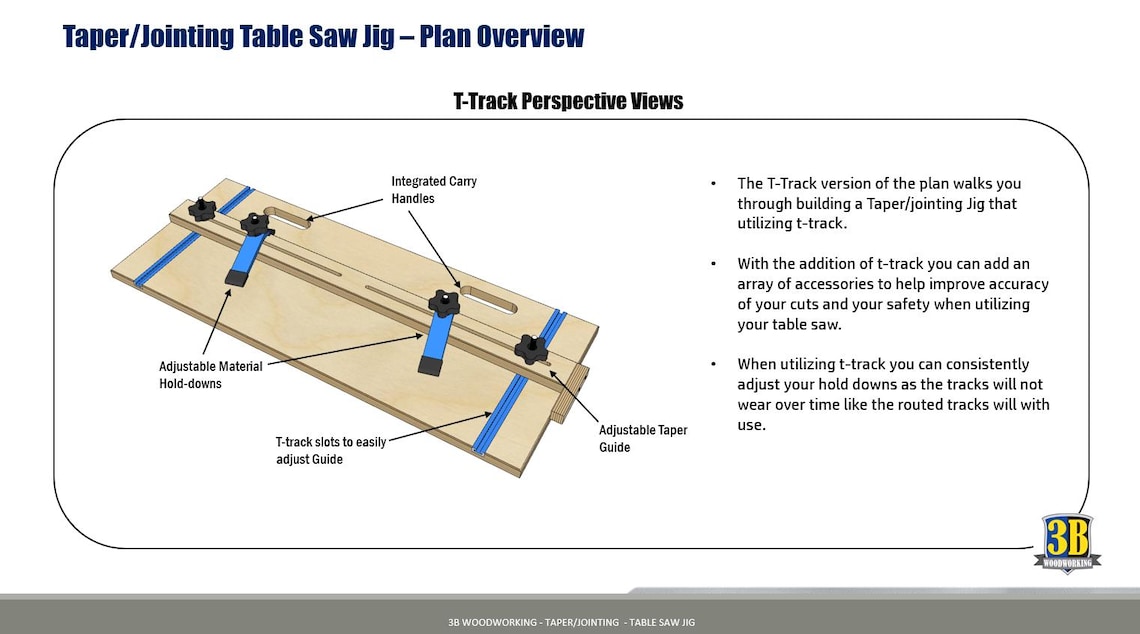 Table Saw Taper & Jointing Jig: Metric Woodworking Plans (digital ...