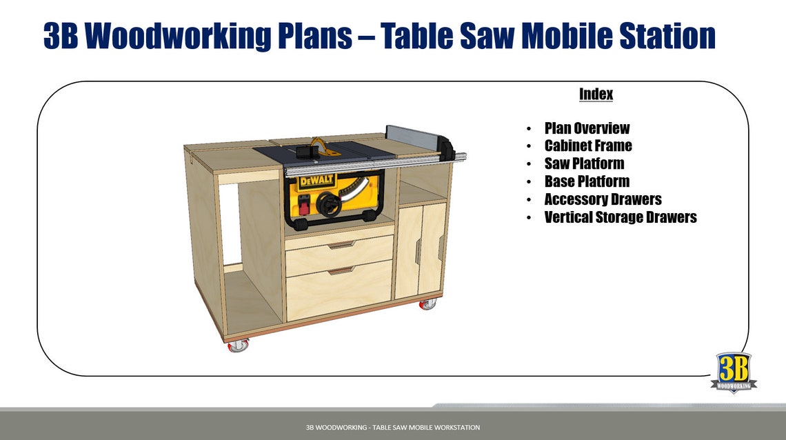 Table Saw Mobile Workstation Build Plans Woodworking - Etsy