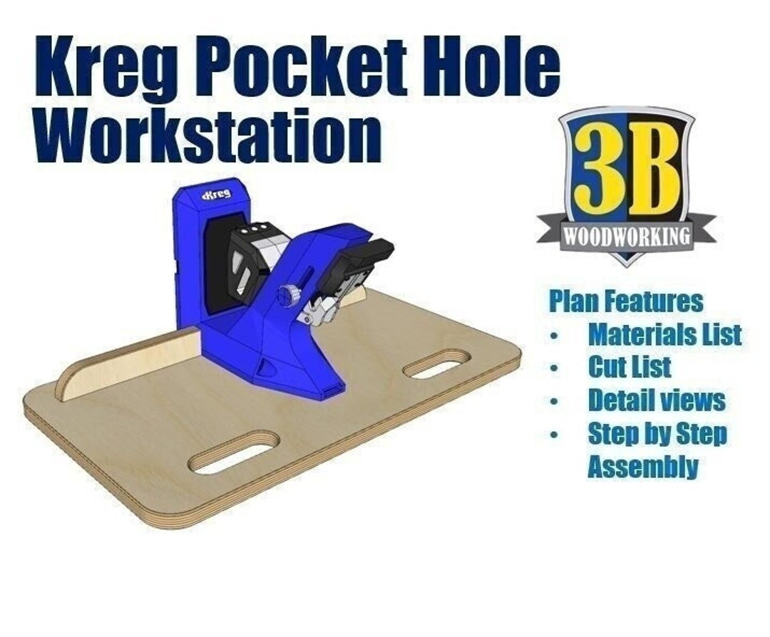 Kreg Pocket Hole Workstation Build Plans / Pocket Hole Jig / Etsy
