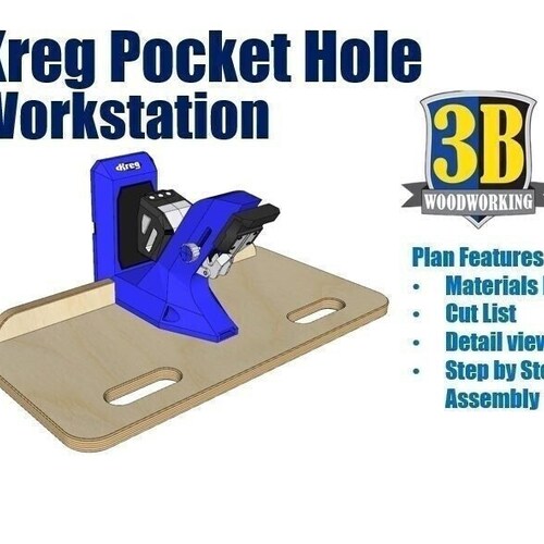 Kreg Pocket Hole Workstation Build Plans / Pocket Hole Jig / Etsy